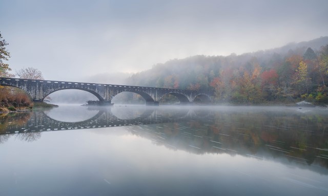 Image of Autumn Whisper Mist Over Gatliff Bridge by Billy Yarosh from 